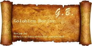 Golobics Borisz névjegykártya